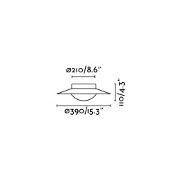 Plafón Side LED blanco 39cm Faro